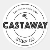キャスタウェイサーフ株式会社オリジナルロゴ ラウンドシール (正面)