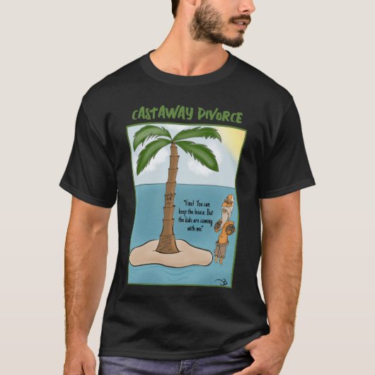 キャスタウェイメンズブラックTシャツ Tシャツ (正面)