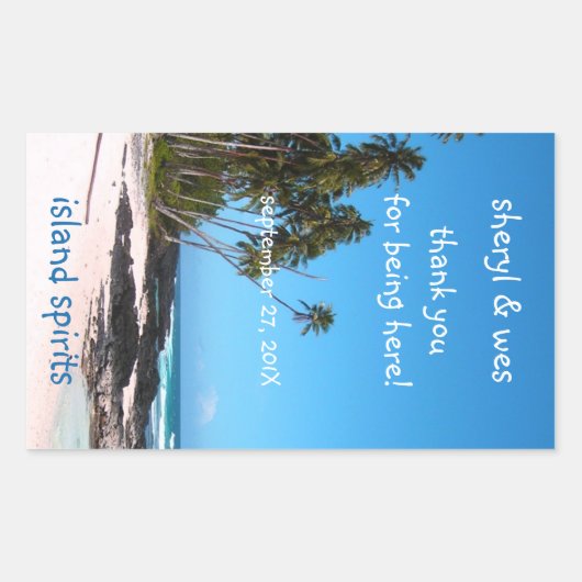 キャスタウェイワインボトルラベルテンプレート 長方形シール (正面)