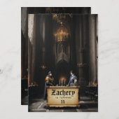 *~*キャスター中世テーマAP88 2 KNIGHTS誕生日 招待状 (正面/裏面)