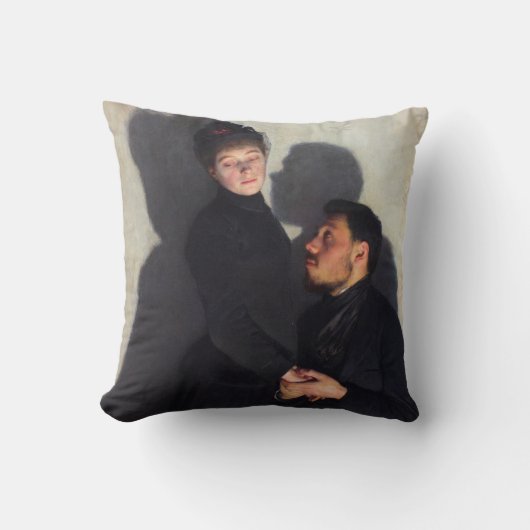 キャストの影を持つカップル（エミール・フリントによる） クッション (正面)
