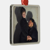 キャストの影を持つカップル（エミール・フリントによる） メタルオーナメント (右)
