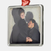 キャストの影を持つカップル（エミール・フリントによる） メタルオーナメント (左)