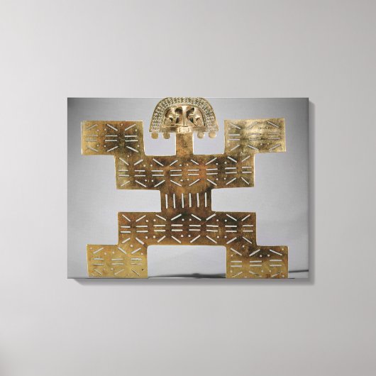 キャストTumbagaペクトラル、Huaca del Dragonから キャンバスプリント (正面)