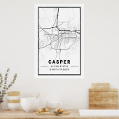 キャスパーワイオミングUSAシティトラベルシティマップ ポスター (キッチン)