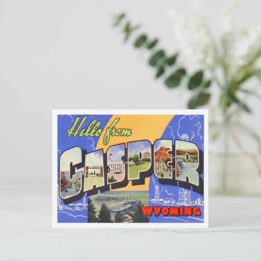キャスパー、ワイオミングヴィンテージ大文字葉書 ポストカード (スタンド正面)