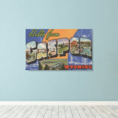 キャスパー、ワイオミング – 大きな文字のシーン キャンバスプリント (インサイチュ (ウッドフロア))