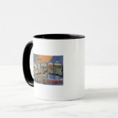キャスパー、ワイオミング – 大きな文字のシーン マグカップ (正面左)