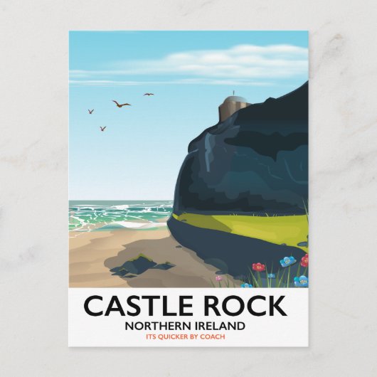 キャスルロック北アイルランド旅行ポスター ポストカード (正面)