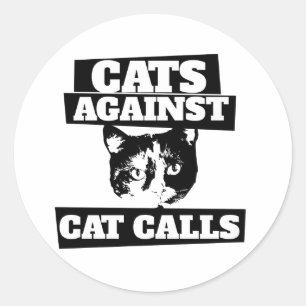 キャセムスのレトロなcalicoフェミニストに反対する猫 ラウンドシール