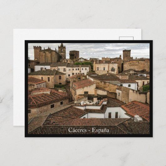 キャセレス、美しいスペインの町のはがき ポストカード (正面/裏面)