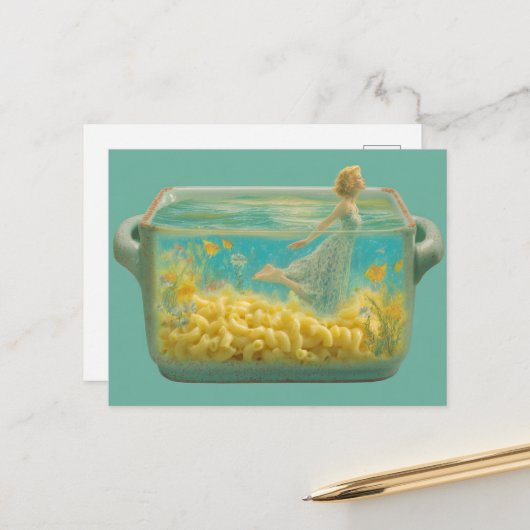 キャセロール皿での超現実的な泳ぎ ポストカード (正面/裏面インサイチュ)