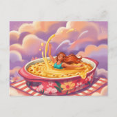 キャセロール皿で泳ぐ超現実的な女性 ポストカード (正面)