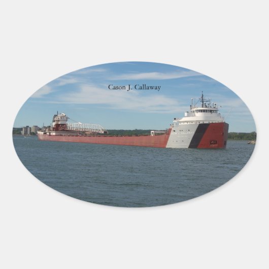 キャソンJ.キャラウェイステッカー 楕円形シール (正面)