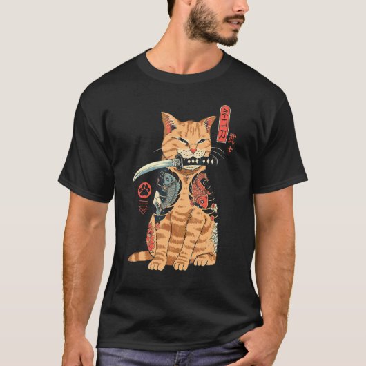 キャタナ猫 Tシャツ (正面)