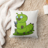 キャタピラおたくとメガネ&ブック クッション (ブランケット)