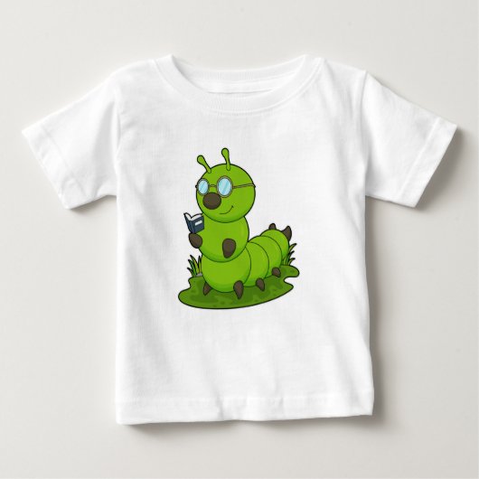 キャタピラおたくとメガネ&ブック ベビーTシャツ (正面)