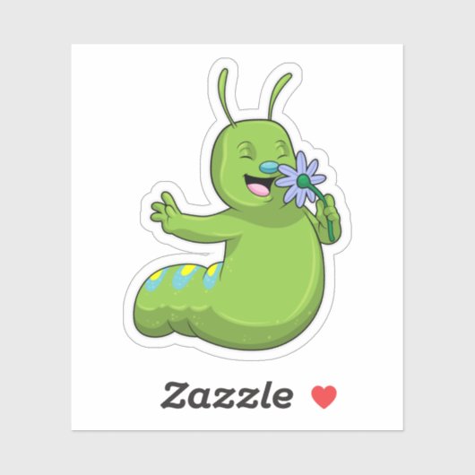 キャタピラと花デイジー シール (シート)