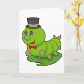 キャタピラは気筒のある紳士 カード (黄色い花)