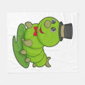 キャタピラは気筒のある紳士 フリースブランケット (正面(横))