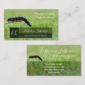 キャタピラやる気を起こさせるググレー長方形モノグラム 名刺 (正面/裏面)