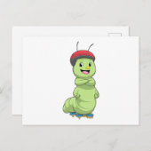 キャタピラーがインラインスケーターとしてローラースケートを履く.pn ポストカード (正面/裏面)