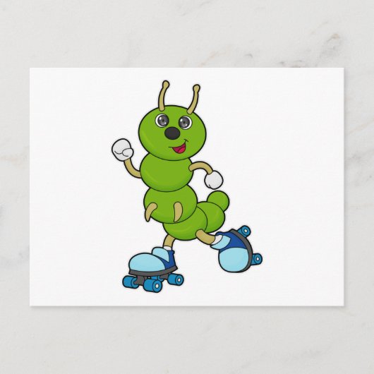 キャタピラーがインラインスケートで楽しむ ポストカード (正面)