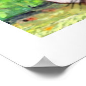 キャタピラーとヒマワリを持つシャム猫 ポスター (角)