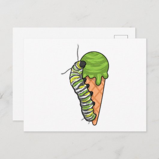 キャタピラーのアイスクリーム ポストカード (正面/裏面)