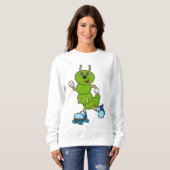 キャタピラーアットインラインスケートで滑るとローラスケート スウェットシャツ (正面フル)