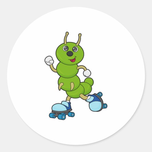 キャタピラーアットインラインスケートで滑るとローラスケート ラウンドシール (正面)