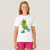 キャタピラーアットインラインスケートで滑るとローラスケート Tシャツ (正面フル)