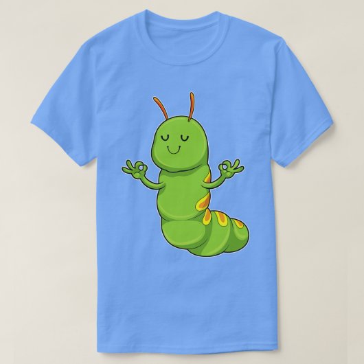 キャタピラーアットヨガ瞑想 Tシャツ (デザイン正面)