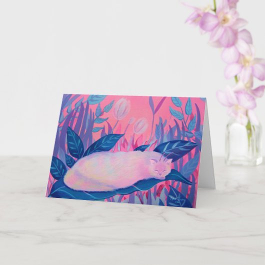 キャタピラーキャットピンクパープルブルーファンタジー カード (蘭)
