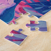 キャタピラーキャットピンクパープルブルーファンタジー ジグソーパズル (側面)