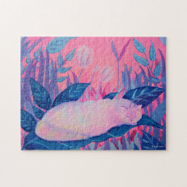 キャタピラーキャットピンクパープルブルーファンタジー ジグソーパズル