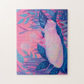 キャタピラーキャットピンクパープルブルーファンタジー ジグソーパズル (縦)