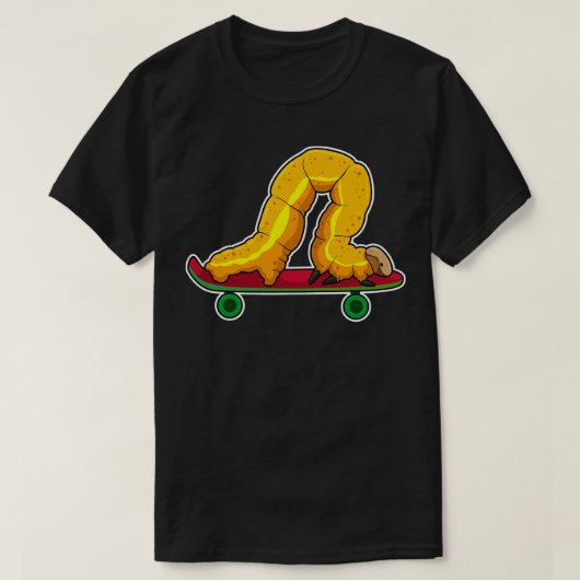 キャタピラースケータースケートボード Tシャツ (デザイン正面)