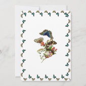 キャタピラーターニングバタフライ誕生日 カラフル 招待状 (裏面)