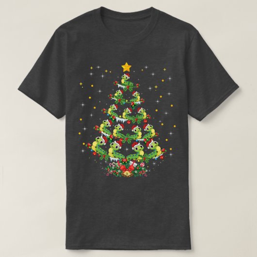 キャタピラー恋人クリスマスサンタハットキャタピラークリス Tシャツ (デザイン正面)