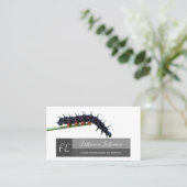 キャタピラー自然恋人グレー長方形モノグラムb 名刺 (スタンド正面)