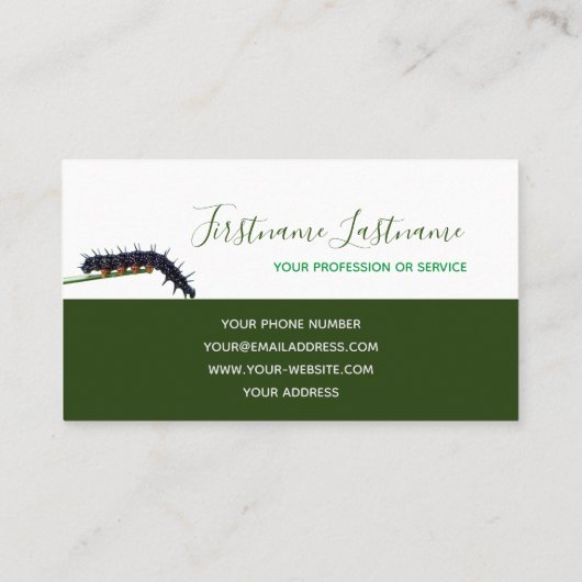 キャタピラー自然恋人グレー長方形モノグラムb 名刺 (裏面)