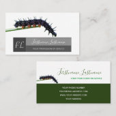 キャタピラー自然恋人グレー長方形モノグラムb 名刺 (正面/裏面)