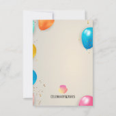 キャタピラー誕生日ジョイカード 招待状 (裏面)