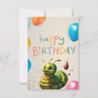 キャタピラー誕生日ジョイカード 招待状