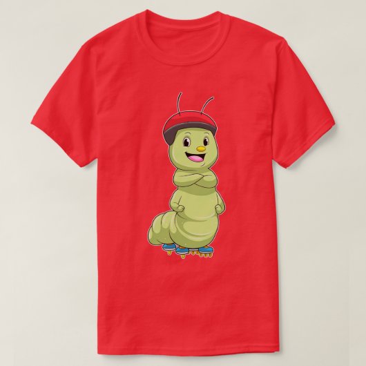 キャタピラー インラインスケーター ローラースケート付き Tシャツ (デザイン正面)