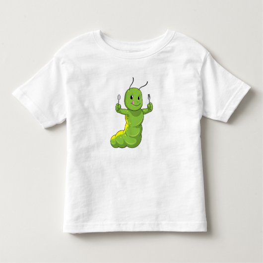 キャタピラー（スプーン&フォーク付） トドラーTシャツ (正面)