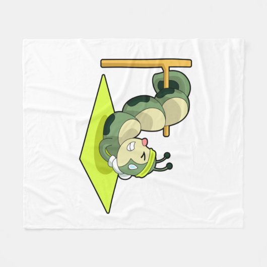 キャタピラーABSトレーニングフィットネス フリースブランケット (正面(横))