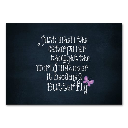 キャタピラ感動的バタフライ引用文 テーブルナンバー (正面)