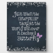 キャタピラ感動的バタフライ引用文 フォトプラーク (正面)
